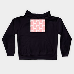 Abstract geometric pattern - pink and white. Kids Hoodie